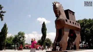 The antique City of Troy and the Trojan Horse in Turkey