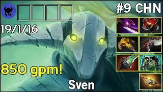 850 gpm!  #9 CHN plays Sven!!! Dota 2 - 8416 Avg MMR
