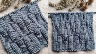 Теневой узор спицами с эффектом жатки для вязания стильных изделий🧶💕knitting.