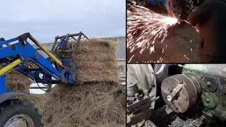 Трактор МТЗ беларус в работе.  Новые вилы своими руками.