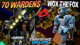 70 WARDENS VS. WOX!! Tower Defense Simulator - ROBLOX