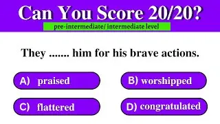 Mixed grammar quiz  Can you score 20/20? |  Intermediate Level Test | #1