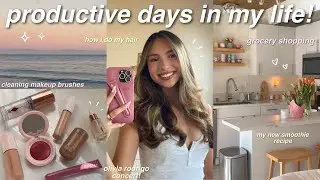 PRODUCTIVE DAYS IN MY LIFE 🤍 grocery shopping, new smoothie recipe, cleaning, olivia rodrigo concert