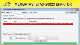 Mengatasi Error Etax-20023 eFaktur, Format Flag Salah