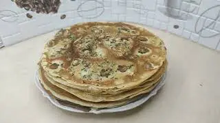 Блины с грибами и зеленью