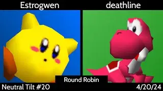 [SSB64] Neutral Tilt #20 (Singles) - Estrogwen (Kirby) vs. deathline (Yoshi/Puff) Round Robin