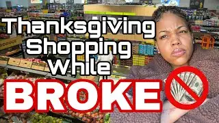 THANKSGIVING SHOPPING WHILE BROKE FOR 5 PEOPLE || GROCERY HAUL || MY FIRST TIME AT ALDI