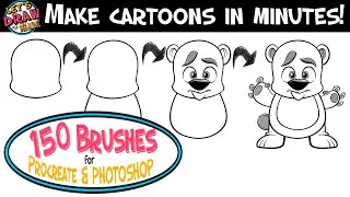 Make Cartoons in Minutes With These Photoshop & Procreate Brushes!