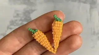 Морковка из бисера. Beaded carrot. Tutorial 🥕👩‍🌾👨‍🌾