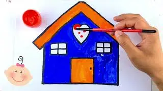 Bolalar uchun uy rasm chizish/Рисуем картину дома для детей /Draw a picture of a house for children