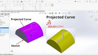 How to Create Projected Curve in SolidWorks - SolidWorks Tutorial