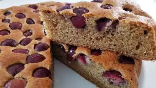 Цельнозерновой пирог с черешней.