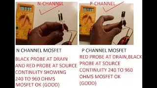 identification N  channel P channel mosfet checking with digital multimeter
