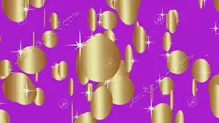Spinning golden circles on purple background