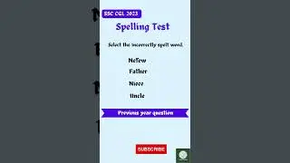 Select the Incorrectly spelt word | PYQ SSC CGL 2023 #english #shorts #viral #ssc