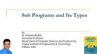 Sub Programs and Its Types | PL/SQL | Parteek Bhatia | Simplified Approach to DBMS