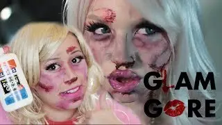 I Tried Following A GLAM AND GORE Makeup Tutorial (Without SFX Makeup)