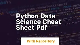 python data science cheat sheet pdf