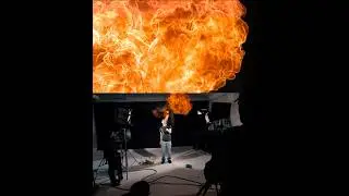 Fire breather behind the scenes