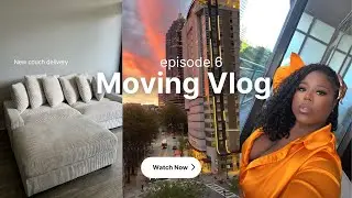 MOVING VLOG ep 6 | new living room couch delivery + wall mirror + small apartment updates