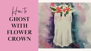 How to Paint a White Ghost on White Watercolor Paper | Negative Painting Technique | Halloween Art