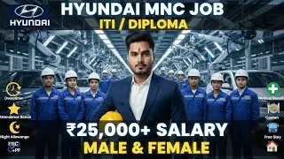 HYUNDAI Company Me Bumper Vacancy 😍 | ITI Diploma Job | 25K+ Salary | Fresher