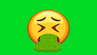 Face Vomiting Emoji Green Screen