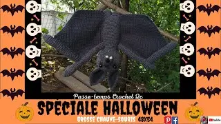 Grosse Chauve-souris Spéciale Halloween , Pas à pas , tuto FR , Passe-temps Crochet Qc