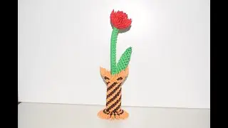 3D origami small vase tutorial