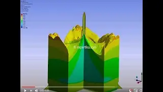 1st in the World!!! ANSYS WB Explicit Dynamics CEL - Launch of a shell rocket with TNT solid fuel