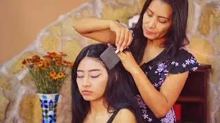 She fell right to sleep! 😴 Nelly's soft spoken whispering ASMR massage & hair treatment