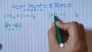 Convert decimal no. to binary no.|| How to convert decimal number to binary number