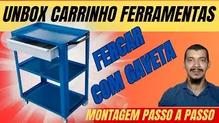 Unbox carrinho de ferramentas FERCAR com rodízio rodinhas e gaveta