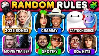 Save One Song: RANDOM Rules #8, Newer Challenging Rules, 6 Songs quiz | Music Quiz