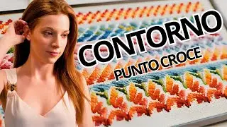 COME FARE UN CONTORNO AD UN RICAMO A PUNTO CROCE #ricamo #bordo #puntocroce