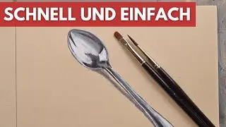 Nur 2 Farben nötig - Löffel malen mit Acryl
