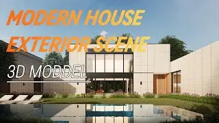 Modern House Exterior Scene 3D Model Package: Fast-Track Your Design with Lumion & SketchUp!
