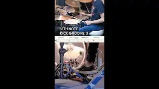 16th Note Kick Drum Beat (Groove) 3 - Beginner/Intermediate Drum Lesson