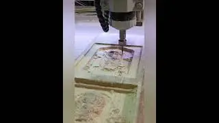 самодельный ЧПУ фрезерный станок, изготовление иконы 8 часов за 1 минуту