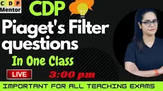 Jean Piaget's filter Questions | CDP | REET/UPTET/SUPER_TET/KVS/DSSSB | CDP Mentor | By Radhika