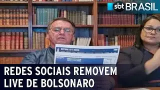 Facebook exclui live em que Bolsonaro relaciona vacina contra covid à Aids | SBT Brasil (25/10/21)