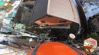 Спуск веток над кровлей / удаление деревьев