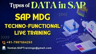 What Are The Various Types of Data in SAP | SAP MDG Techno Functional Live Training | VENKAT TechEdu