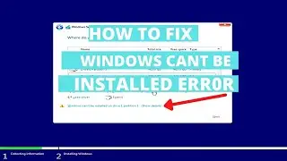 How to fix windows cant be installed error message