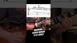 Shredding George Benson minor key 2-5-1 lick!!! #jazzguitar #bebop
