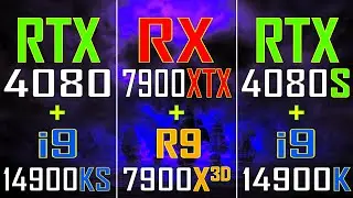 RTX 4080 + INTEL i9 14900KS vs RX 7900XTX + RYZEN 9 7900X3D vs RTX 4080S + INTEL i9 14900K ||