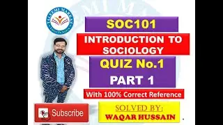 SOC101 quiz no 1 solution by taleemi markaz part 1