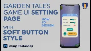Garden Tales  Game UI Setting Page | Game UI Tutorial in Photoshop.