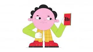 No phone signal line 2D animation