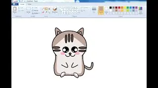 How to Draw  Kitten in Ms Paint?